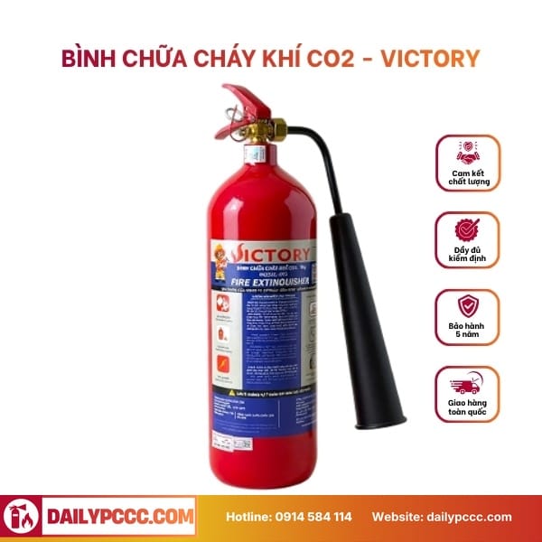 DAILYPCCC cung cấp bình chữa cháy khí CO2 3kg Victory