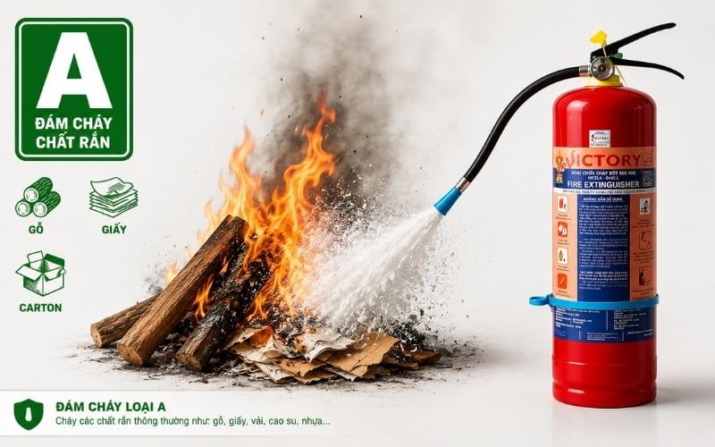 bình chữa cháy bột chữa đám cháy rắn A