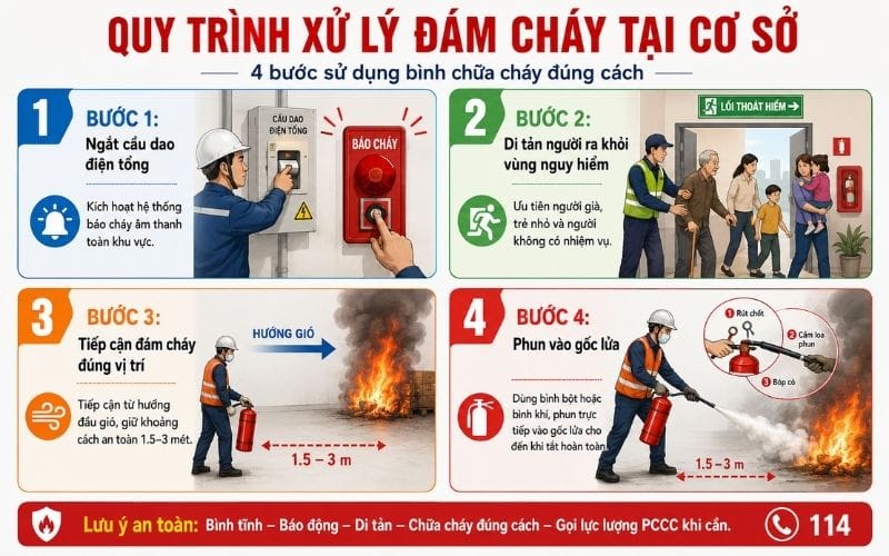 quy trình xử lý đám cháy tại sơ cở